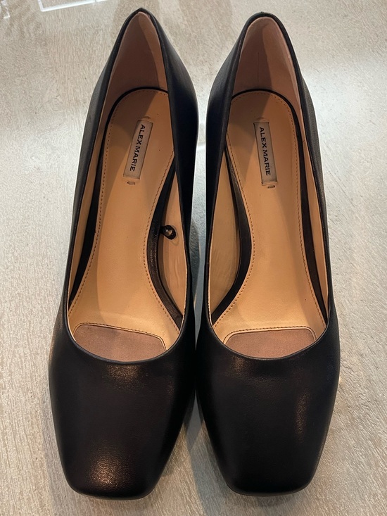 Alex Marie Shoes - Alex Marie Black Square-Toe Leather Pumps